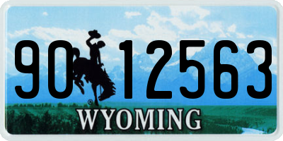 WY license plate 9012563