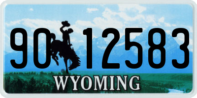 WY license plate 9012583