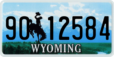 WY license plate 9012584