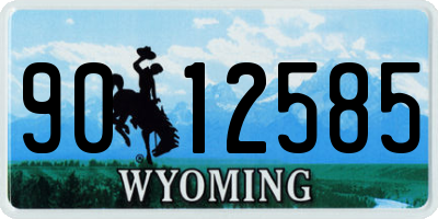 WY license plate 9012585