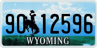 WY license plate 9012596