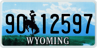 WY license plate 9012597