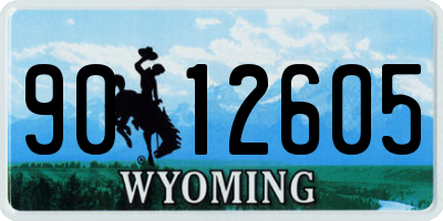 WY license plate 9012605