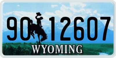 WY license plate 9012607