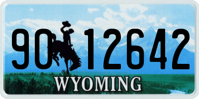 WY license plate 9012642