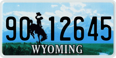 WY license plate 9012645