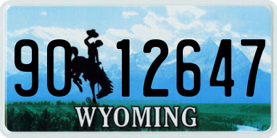 WY license plate 9012647