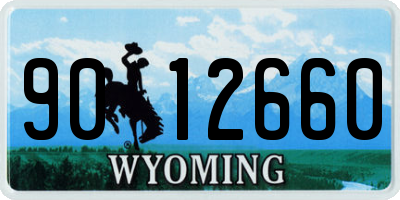 WY license plate 9012660