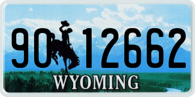 WY license plate 9012662