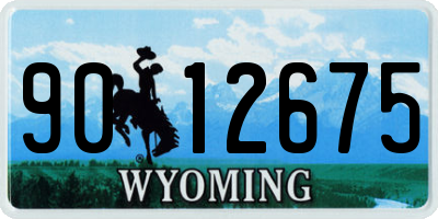 WY license plate 9012675