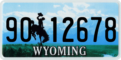 WY license plate 9012678