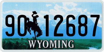 WY license plate 9012687