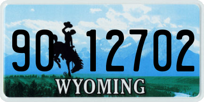 WY license plate 9012702