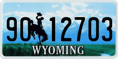 WY license plate 9012703