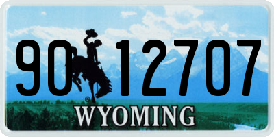 WY license plate 9012707
