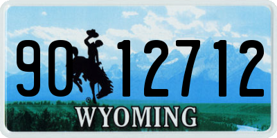 WY license plate 9012712