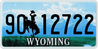 WY license plate 9012722