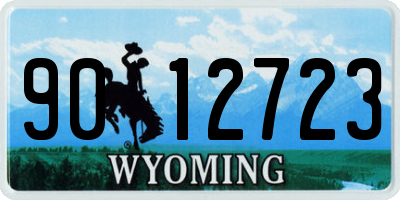 WY license plate 9012723