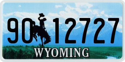WY license plate 9012727