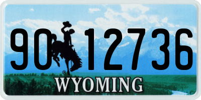 WY license plate 9012736