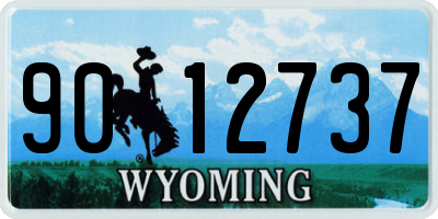 WY license plate 9012737