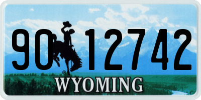 WY license plate 9012742