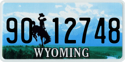 WY license plate 9012748