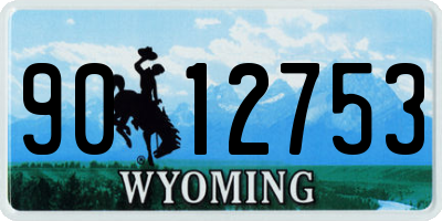 WY license plate 9012753