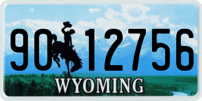 WY license plate 9012756