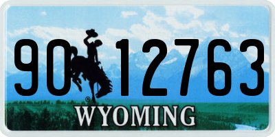 WY license plate 9012763