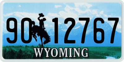 WY license plate 9012767