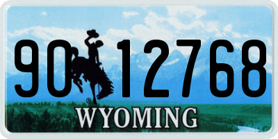 WY license plate 9012768