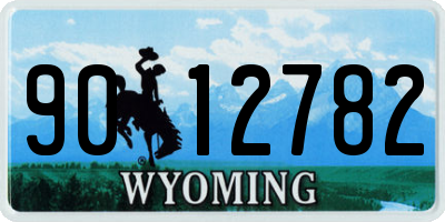 WY license plate 9012782