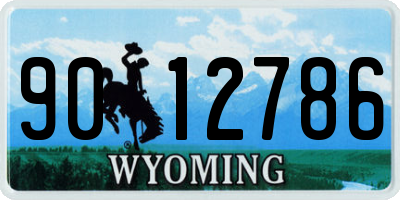 WY license plate 9012786
