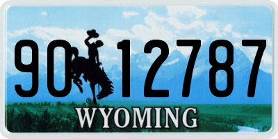 WY license plate 9012787