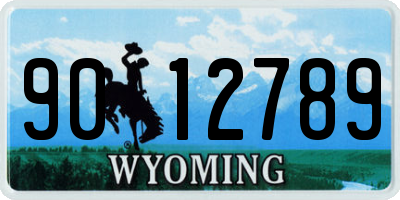 WY license plate 9012789