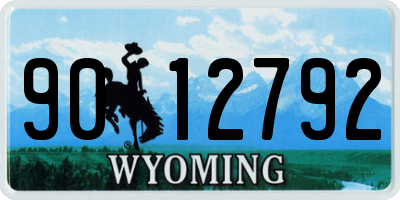 WY license plate 9012792