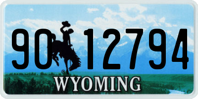 WY license plate 9012794