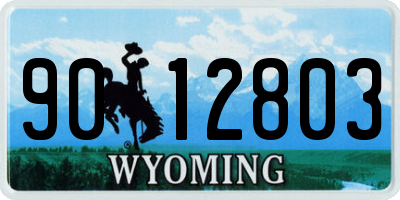 WY license plate 9012803