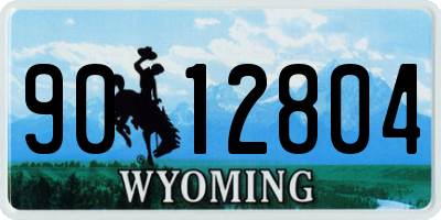 WY license plate 9012804