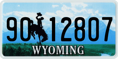 WY license plate 9012807