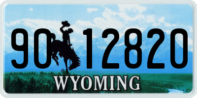 WY license plate 9012820