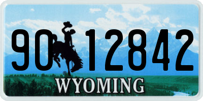 WY license plate 9012842