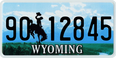 WY license plate 9012845