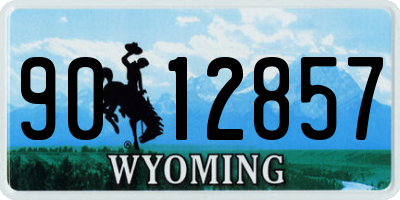 WY license plate 9012857