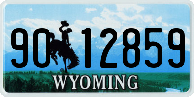 WY license plate 9012859
