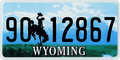 WY license plate 9012867