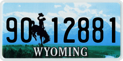 WY license plate 9012881