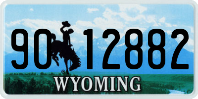 WY license plate 9012882