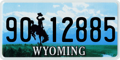 WY license plate 9012885